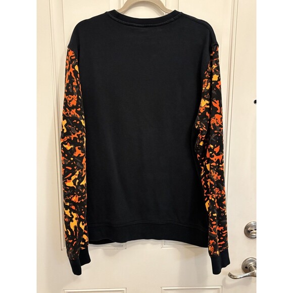 Nike Mens XXL Orange Camo Sleeve Swoosh Pullover Crew Sweatshirt Cotton - Picture 4 of 8